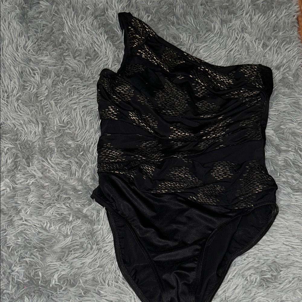 Miraclesuit Black One-Shoulder Swim One Piece